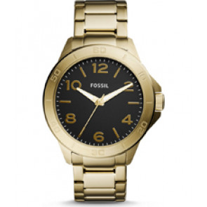 Watch strap Fossil BQ2332 Stainless steel Gold Toned 22mm