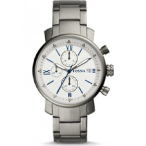 Watch strap Fossil BQ2346 Stainless steel Anthracite grey 20mm