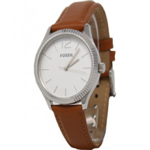 Watch strap Fossil BQ3074 Leather Brown 18mm