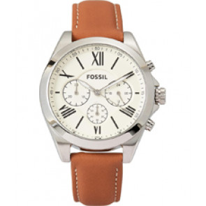 Watch strap Fossil BQ3084 Leather Brown 18mm