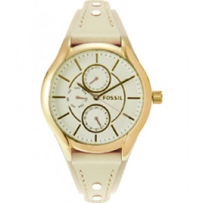 Watch strap Fossil BQ3091 Leather White 18mm