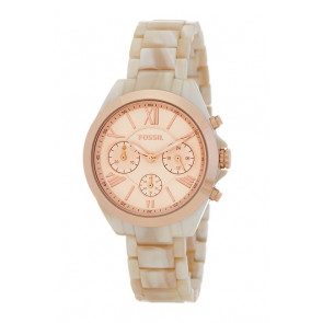 Watch strap Fossil BQ3112 Plastic Beige 16mm