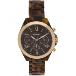 Watch strap Fossil BQ3120 Plastic Brown 18mm