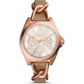 Watch strap Fossil BQ3410 Leather Beige 18mm