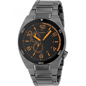 Watch strap Fossil BQ9351 Stainless steel Anthracite grey 22mm