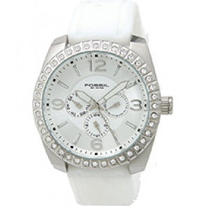 Watch strap Fossil BQ9368 Silicone White 22mm