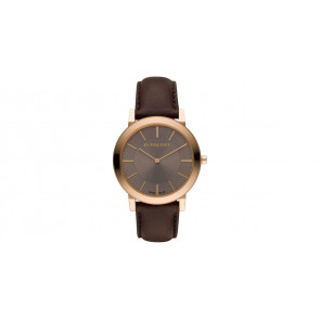 Watch strap Burberry BU2354 Leather Dark brown 20mm