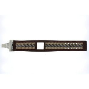 Watch strap Burberry BU4005 Leather Brown 28mm