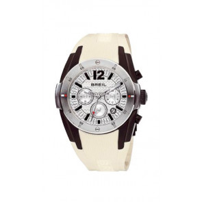 Watch strap Breil BW0235 Rubber Cream white
