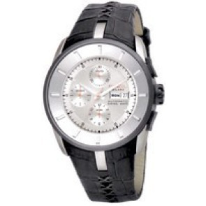 Watch strap Breil BW0485 Leather Anthracite grey