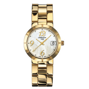 Watch strap Certina C009.210.33.112.00 Steel Gold toned 18mm