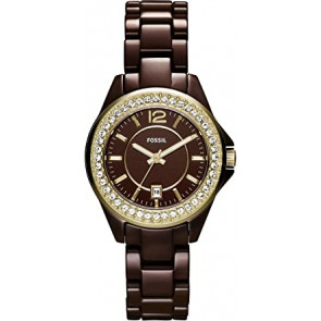 Watch strap Fossil CE1055 Ceramics Brown