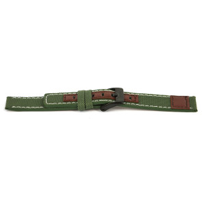 Watch strap Coolwatch CS.246 Leather/Textiles Green 16mm