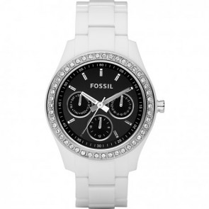 Watch strap Fossil ES2669 Stella Plastic White 18mm