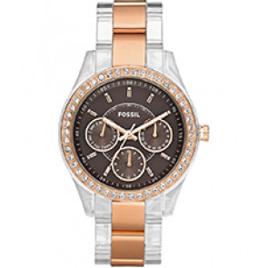 Watch strap Fossil ES2806 Plastic Rosé 18mm