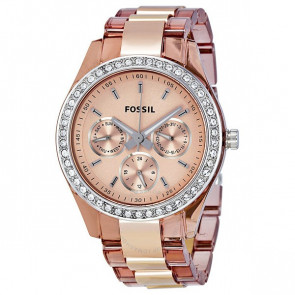 Watch strap Fossil ES2866 Steel Rosé 18mm