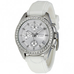 Watch strap Fossil ES2883 Silicone White 18mm