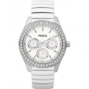 Watch strap Fossil ES2953 Stainless steel White 18mm