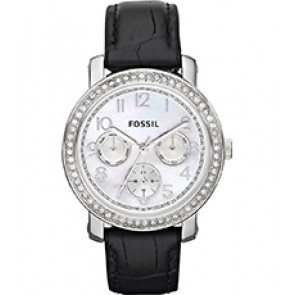 Watch strap Fossil ES2969 Leather Black 18mm
