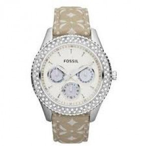Watch strap Fossil ES3053 Nylon/perlon Beige 18mm
