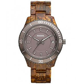 Watch strap Fossil ES3087 Plastic Brown 18mm