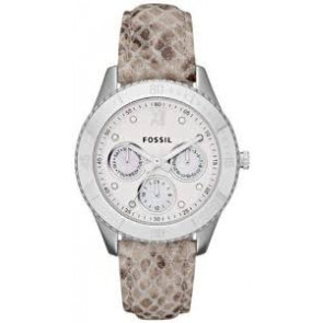 Watch strap Fossil ES3124 Leather Beige 18mm