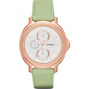 Watch strap Fossil ES3357 Leather Green 18mm