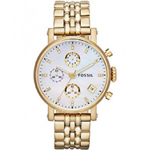 Watch strap Fossil ES3383 Stainless steel Gold Toned 18mm