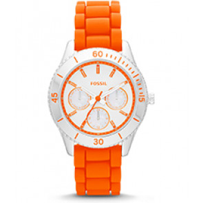 Watch strap Fossil ES3532 Silicone Orange 18mm