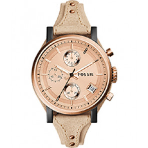 Watch strap Fossil ES3786 Leather Beige 18mm