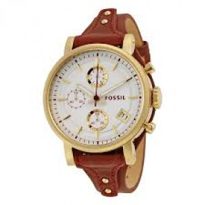 Watch strap Fossil ES3841 Leather Bordeaux 18mm
