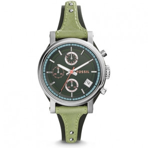 Watch strap Fossil ES3905 Leather Green 12mm