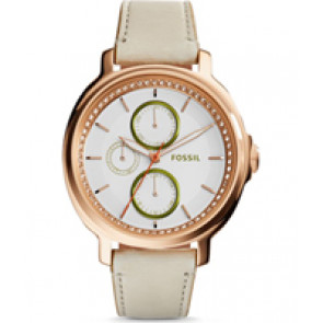 Watch strap Fossil ES3930 Leather Beige 18mm