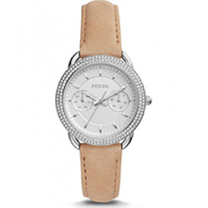 Watch strap Fossil ES4053 Leather Beige 16mm