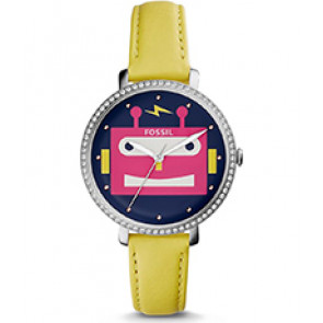 Watch strap Fossil ES4091 Leather Yellow 14mm