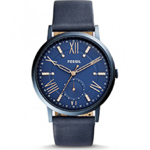Watch strap Fossil ES4109 / Rotor Leather Blue 20mm