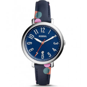 Watch strap Fossil ES4132 Leather Blue 14mm