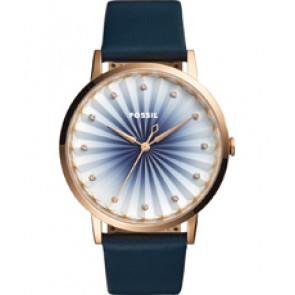 Watch strap Fossil ES4198 Leather Blue 20mm