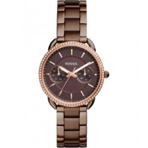 Watch strap Fossil ES4258 Stainless steel Brown 16mm