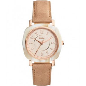 Watch strap Fossil ES4282 Leather Beige 18mm
