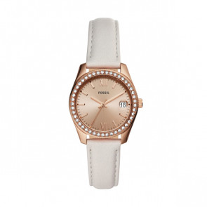 Watch strap Fossil ES4556 Leather White 16mm
