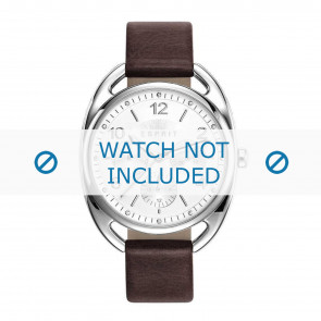 Watch strap Esprit ES108172-001 Leather Dark brown 17mm