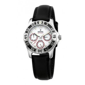 Watch strap Festina F16039-3 / F16039-5 Leather Black 18mm