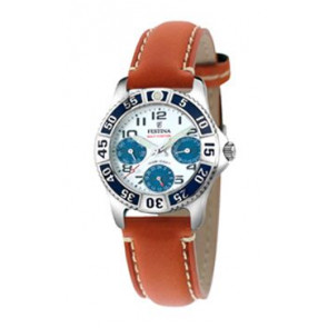 Watch strap Festina F16039-7 Leather Cognac 18mm