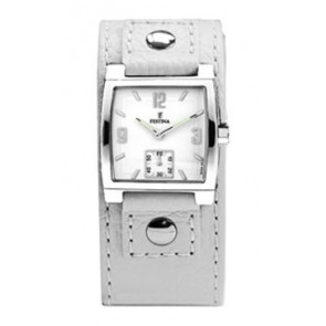 Watch strap Festina F16068-E / F16068-F Leather White 18mm