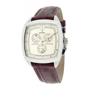 Watch strap Festina F16071-2 Leather Bordeaux 21mm