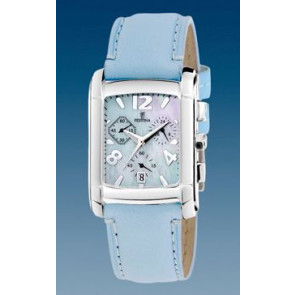Watch strap Festina F16101-8 Leather Light blue 22mm