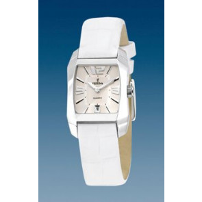 Watch strap Festina F16137-5 Leather White 16mm