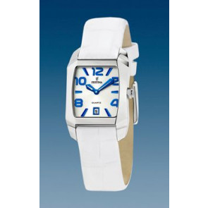Watch strap Festina F16137-A Leather White 16mm
