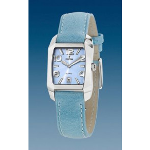 Watch strap Festina F16137-C Leather Light blue 16mm